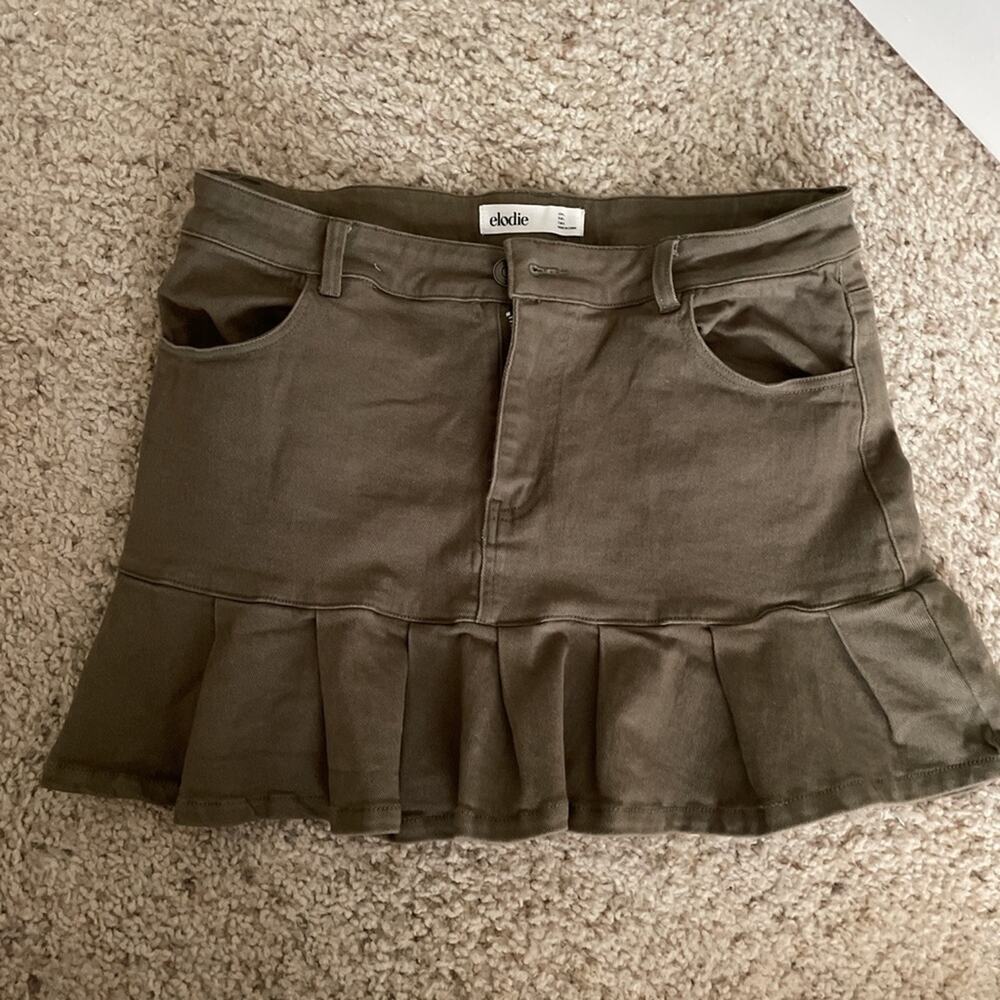 Army green y2k Jean mini skirt
